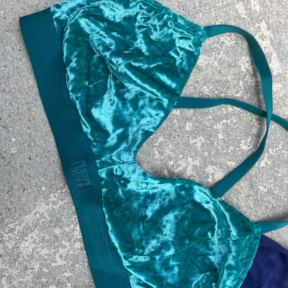 Teal Velvet Bralette like new Victoria’s Secret PINK XXL